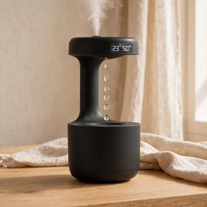 Humidificateur anti-gravité et diffuseur d'arômes avec horloge