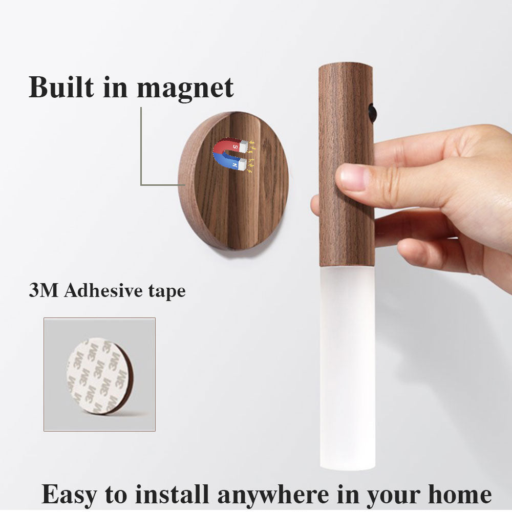 Illuminate Your Space with the LED USB Rechargeable Magnetic Wireless Night Light Featuring PIR Motion Sensor - Perfect for Corridors and Cabinets!