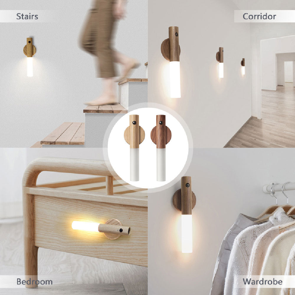 Illuminate Your Space with the LED USB Rechargeable Magnetic Wireless Night Light Featuring PIR Motion Sensor - Perfect for Corridors and Cabinets!