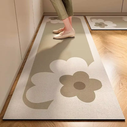 Transform Your Kitchen with the New Japanese Style Soft Diatomite Mud Floor Mat - Super Absorbent, Anti-Slip, and Easy to Clean!