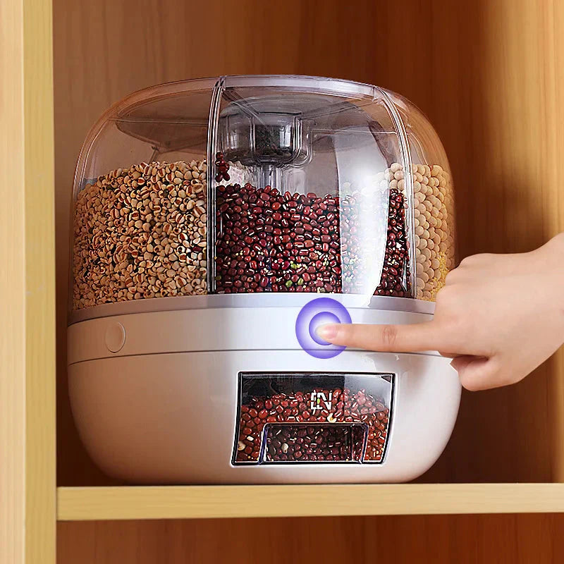 Revolutionary 360° Rotating Rice Dispenser - Keep Your Grains Fresh and Organized!