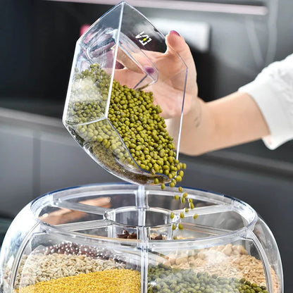 Revolutionary 360° Rotating Rice Dispenser - Keep Your Grains Fresh and Organized!