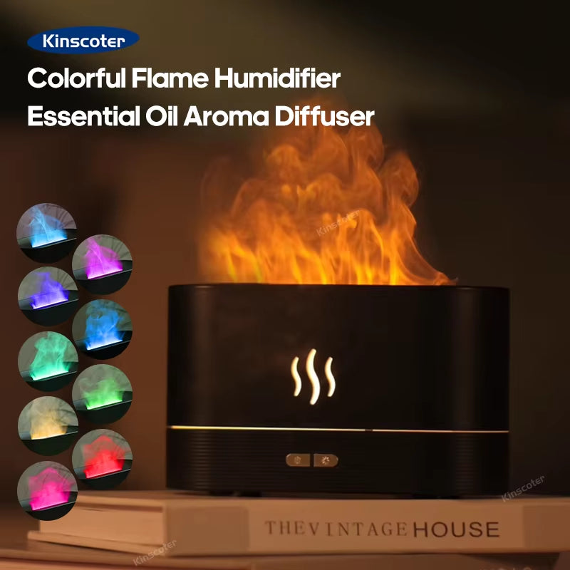 Transform Your Space with the Aroma Diffuser Air Humidifier - Ultrasonic Cool Mist Maker and LED Flame Lamp