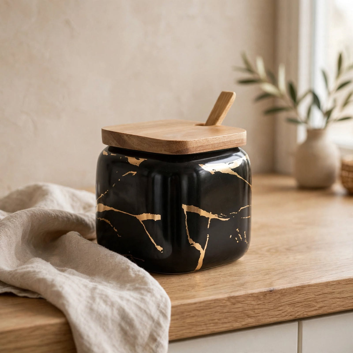 Nordic Gold Marble Jar Set