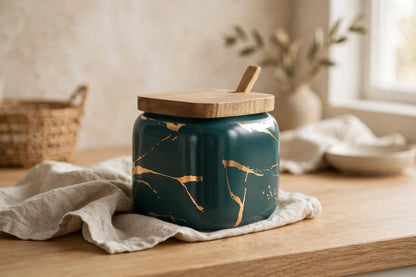 Nordic Gold Marble Jar Set